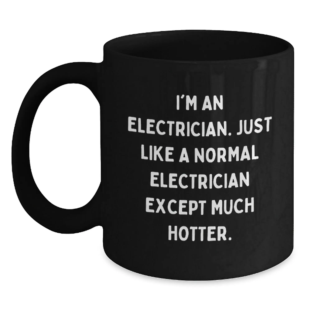 Electrician Keepsake Black Coffee Mug for Him 11oz Graduation Gift - Main