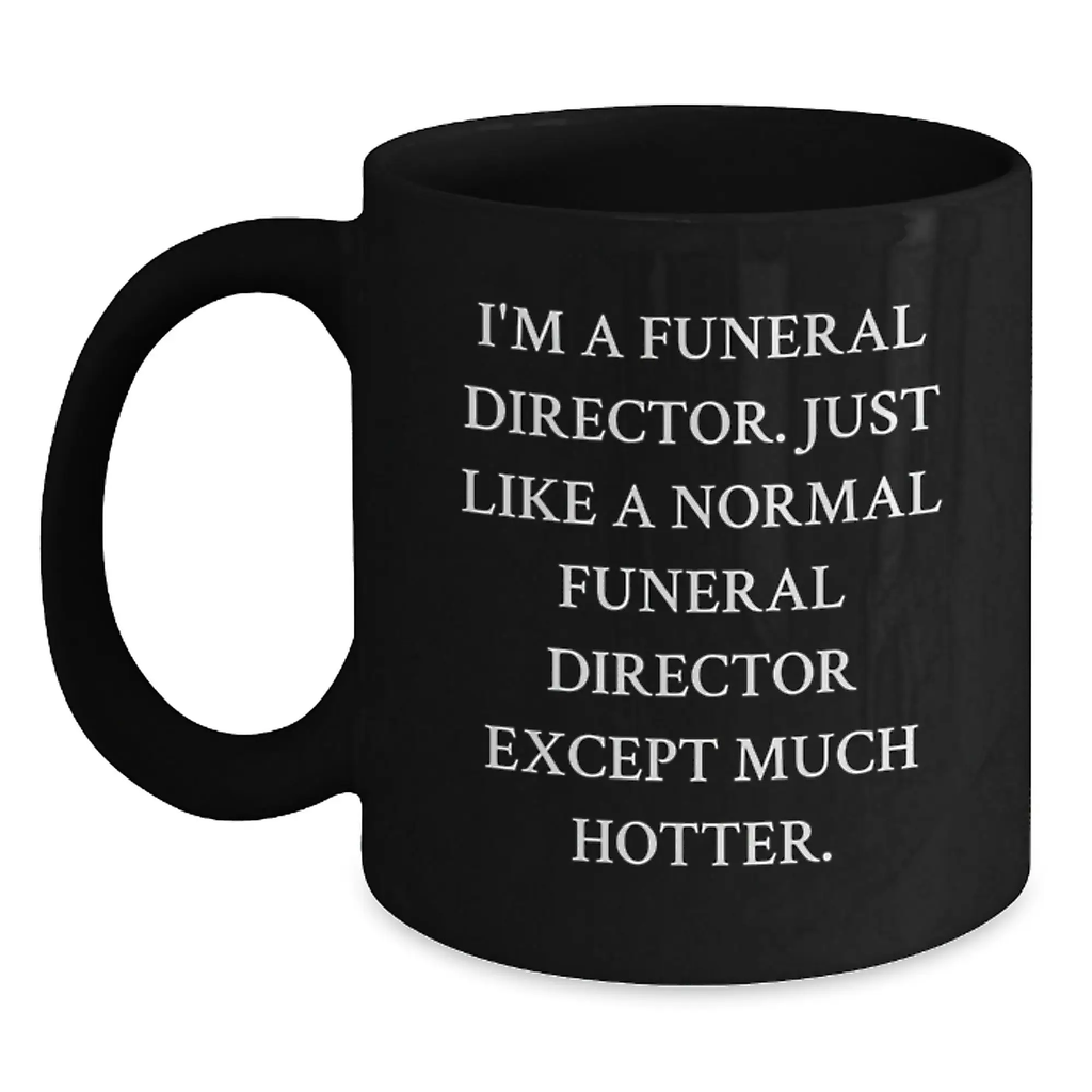 Funeral Director Keepsake Premium Black Coffee Mug Birthday Gift for Him - Main