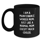 Gifts from Mom for Maintenance Worker Dad, Funny Quote Black Coffee Mug, Graduation Unique Gifts for Him