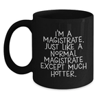 Family and Treasure Magistrate Black Coffee Mug Birthday Gift - Main