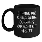 Cousin Keepsake Black Coffee Mug for Him Birthday Gift - Main