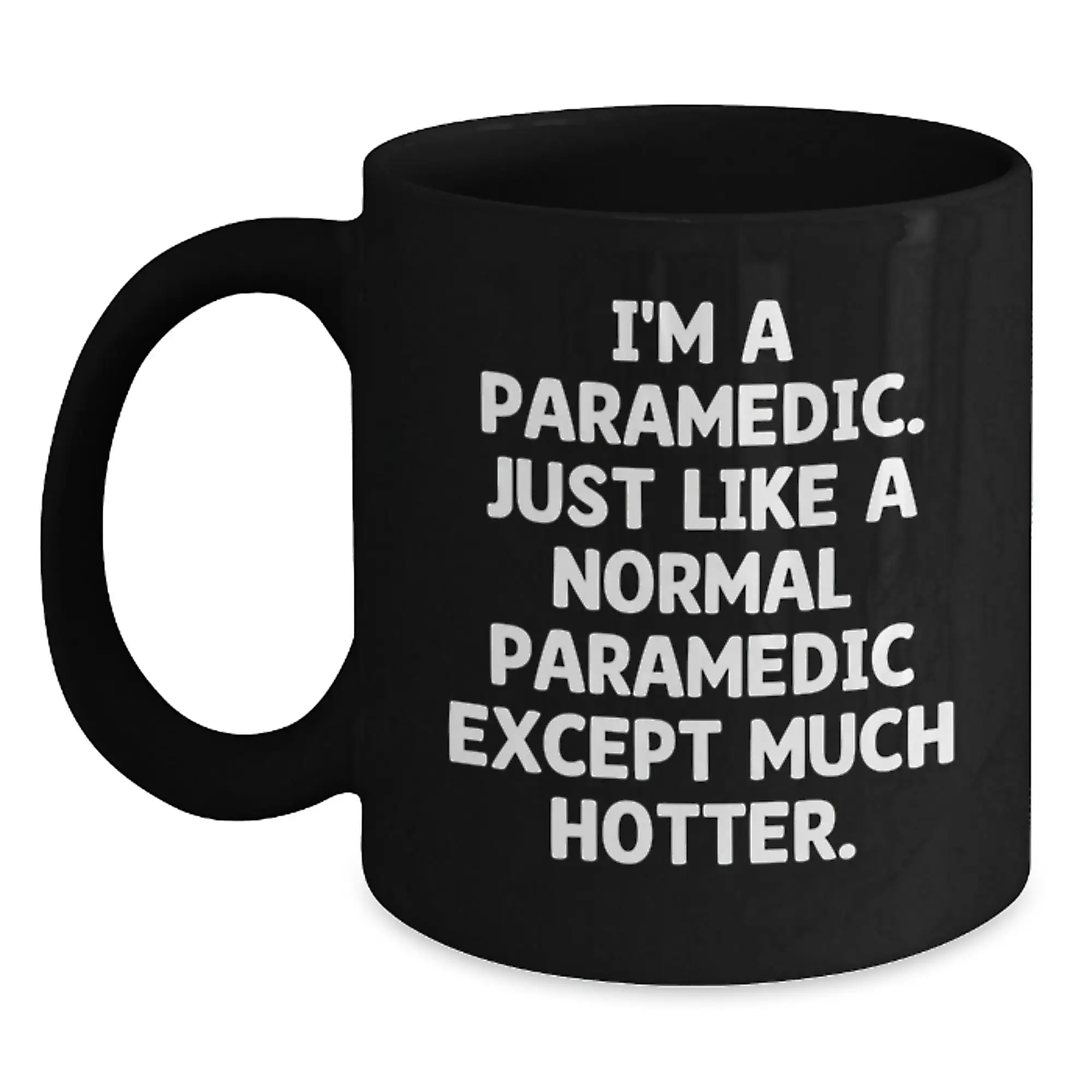 Funny Rescue Worker Graduation Gifts from Friends or Family - Rescue Worker Black Coffee Mug - I'm A Rescue Worker Except Much Hotter. - Main