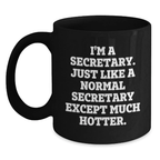 Funny Secretary Gifts from Friends for Secretary - Cute Black Coffee Mug for Secretary Graduation Unique Gifts - Main