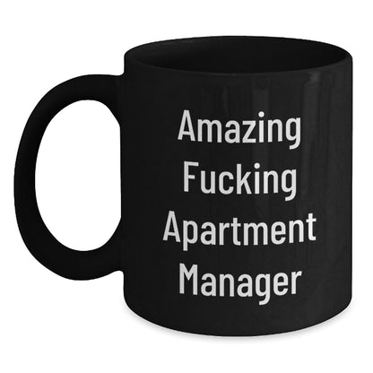 Funny 'Amazing F--king Apartment Manager' Christmas Unique Gifts for Men - Apartment Manager Black Coffee Mug - Main