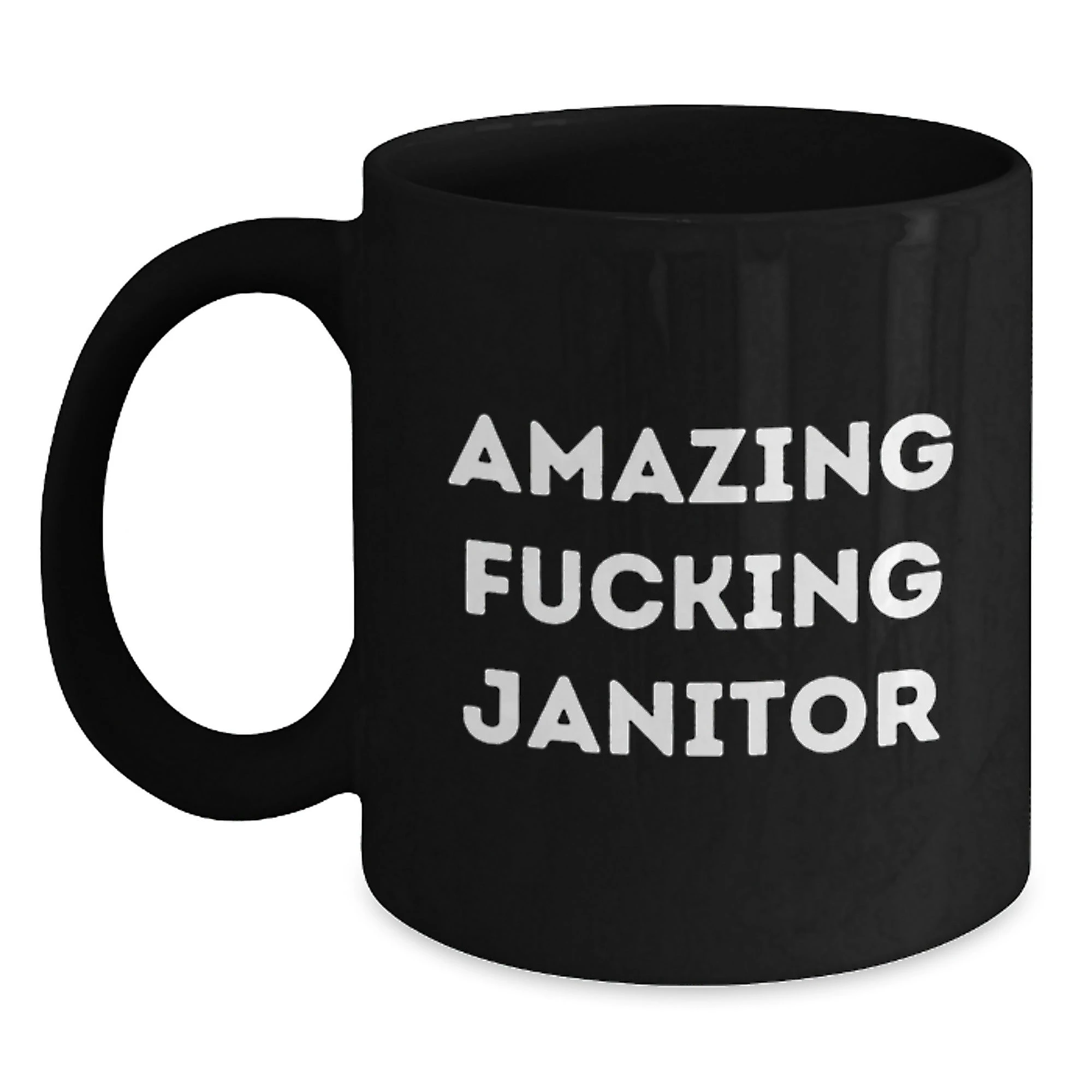 Funny Janitor Gifts, Black Coffee Mug for Janitor Lover, Valentine's Unique Gifts from Men to Janitor - Main