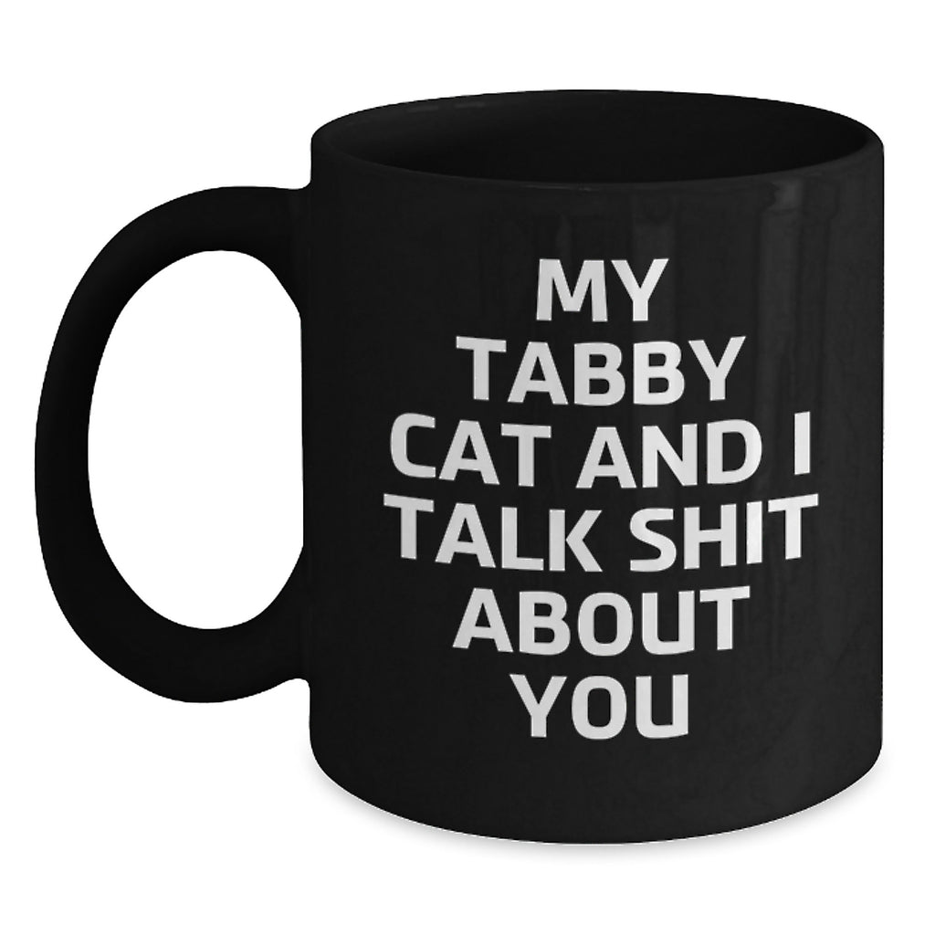 Tabby Cat Black Coffee Mug Keepsake for Him Christmas Surprise Gift - Main