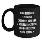Funny Electrical Engineer Gifts for Men, Black Coffee Mug, Birthday Unique Presents from Friends, Family, Coworkers to Electrical Engineer - Main