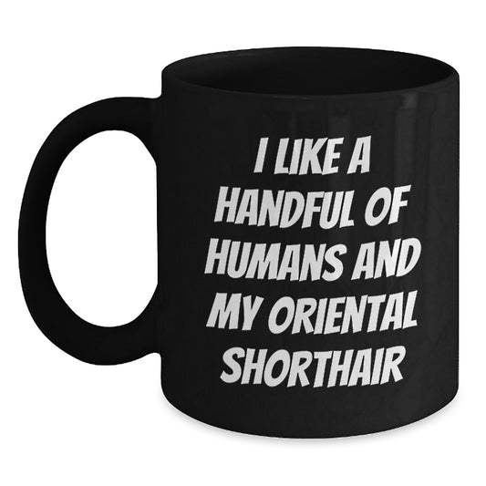Oriental Shorthair Cat Lovers Funny Gifts from Friends for Birthday Unique Oriental Shorthair Cat Enthusiasts Black Coffee Mug - Main