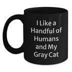 Gray Cat Lover Christmas Unique Gift Ideas Funny Mug for Friends Family Unique Gifts from Men Women