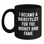 Funny Hairstylist Christmas Unique Gifts from Family, Unique Black Coffee Mugs for Hairstylist Friends, Bingeing Coffee