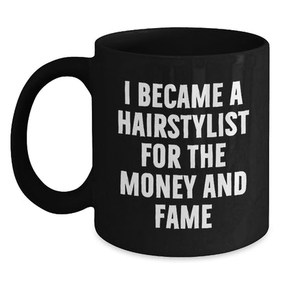 Funny Hairstylist Christmas Unique Gifts from Family, Unique Black Coffee Mugs for Hairstylist Friends, Bingeing Coffee - Main