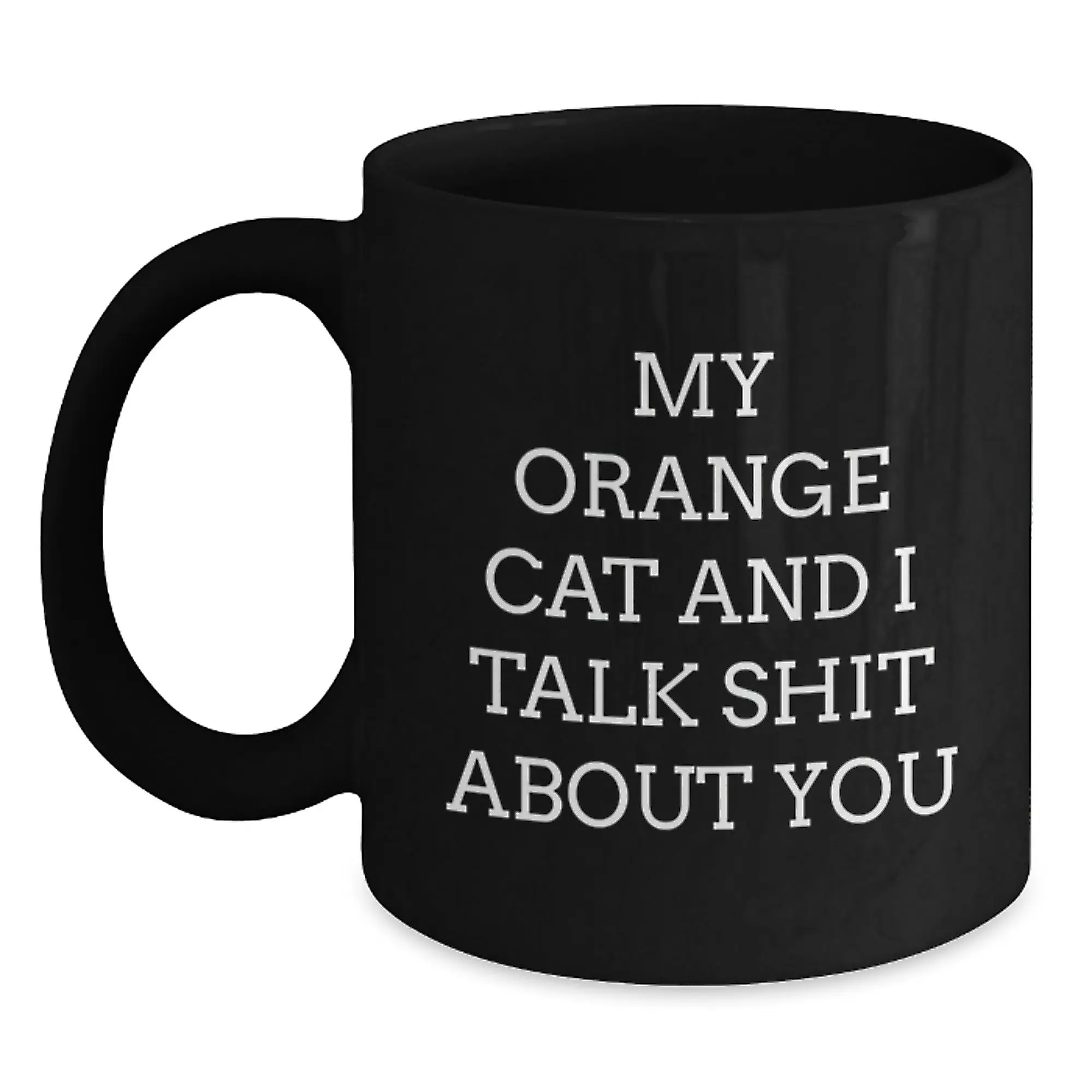 Funny Orange Cat Gift for Orange Cat Lover, Orange Cat Black Coffee Mug, Graduation Unique Gifts from Friends to Orange Cat Enthusiasts - Main