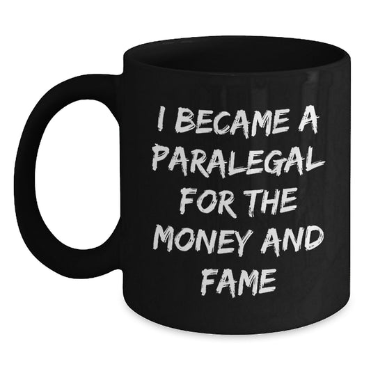 Funny Paralegal Gifts for Men, Unique Black Coffee Mug Presents from Friends for Christmas - Main