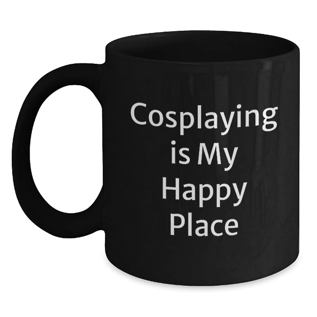 Funny Cosplaying Gifts from Friends, Unique Black Coffee Mugs for Cosplaying Enthusiasts, Perfect Graduation Unique Gifts for Men and Women - Main
