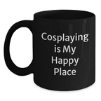Funny Cosplaying Gifts from Friends, Unique Black Coffee Mugs for Cosplaying Enthusiasts, Perfect Graduation Unique Gifts for Men and Women - Main