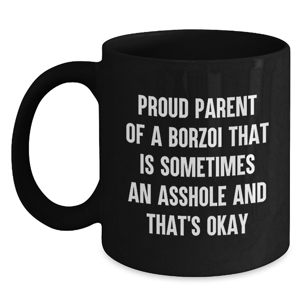 Christmas Gift for Her Humorous Borzoi Parent Coffee Mug Present - Main