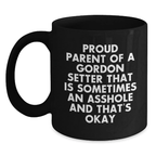 Funny Gordon Setter Dog Parent Gifts from Men to Friends and Family for Graduation Unique Black Coffee Mug - Main