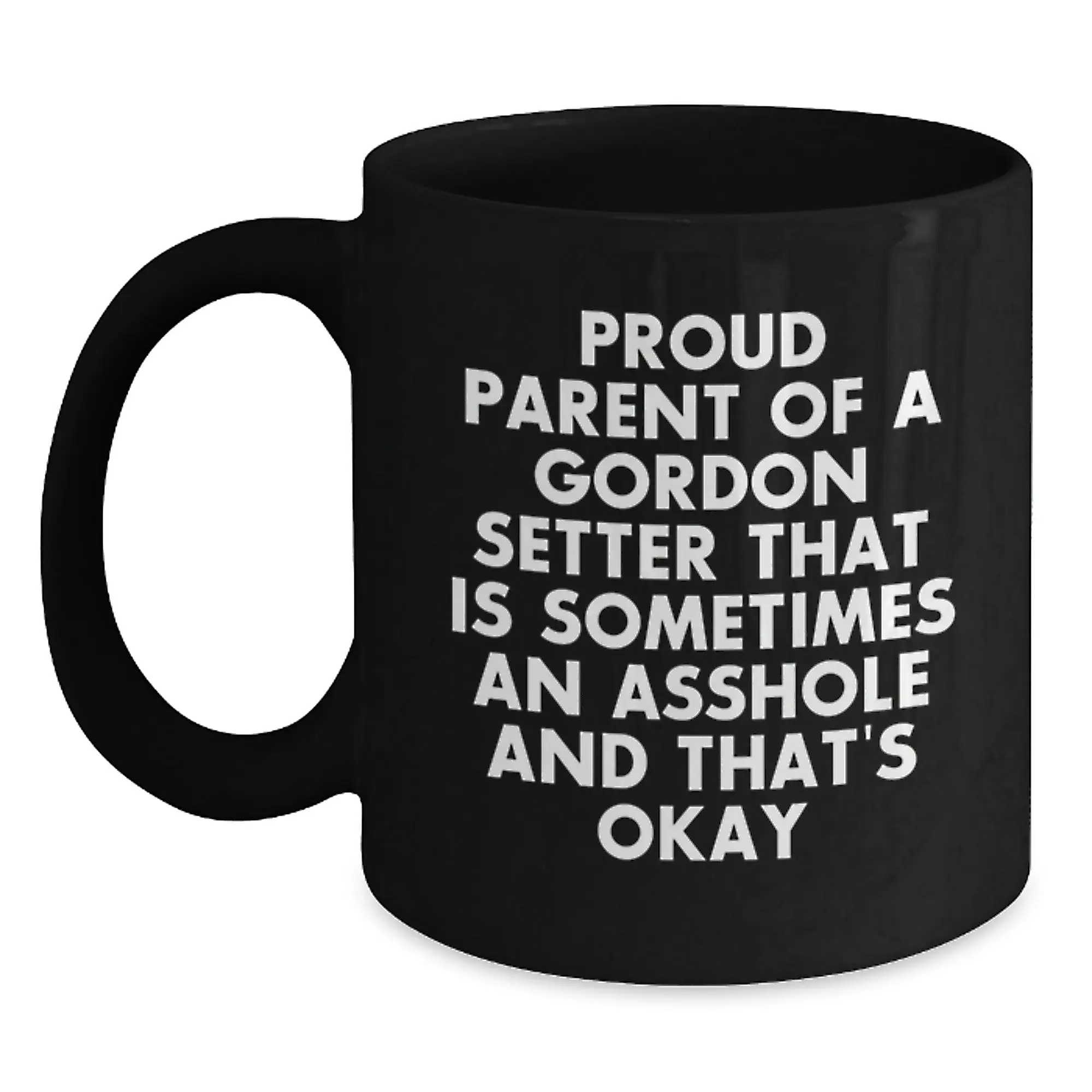 Funny Gordon Setter Dog Parent Gifts from Men to Friends and Family for Graduation Unique Black Coffee Mug - Main