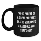 Proud Parents of Great Pyrenees Mug, Funny Great Pyrenees Dog Gifts for Men, Women, Graduation Unique Gifts from Friends, Coworkers, Family - Main