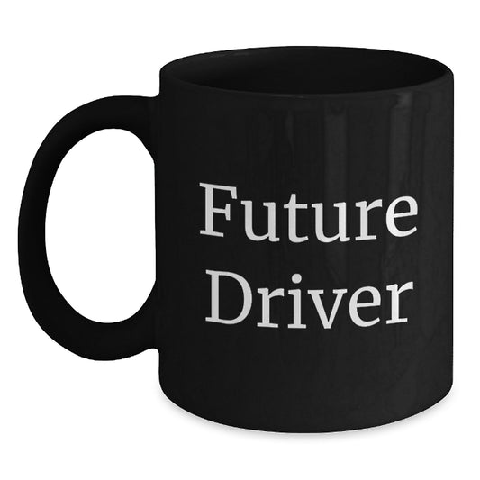 Funny Future Driver Gifts from Family for Driver Black Coffee Mug - Main