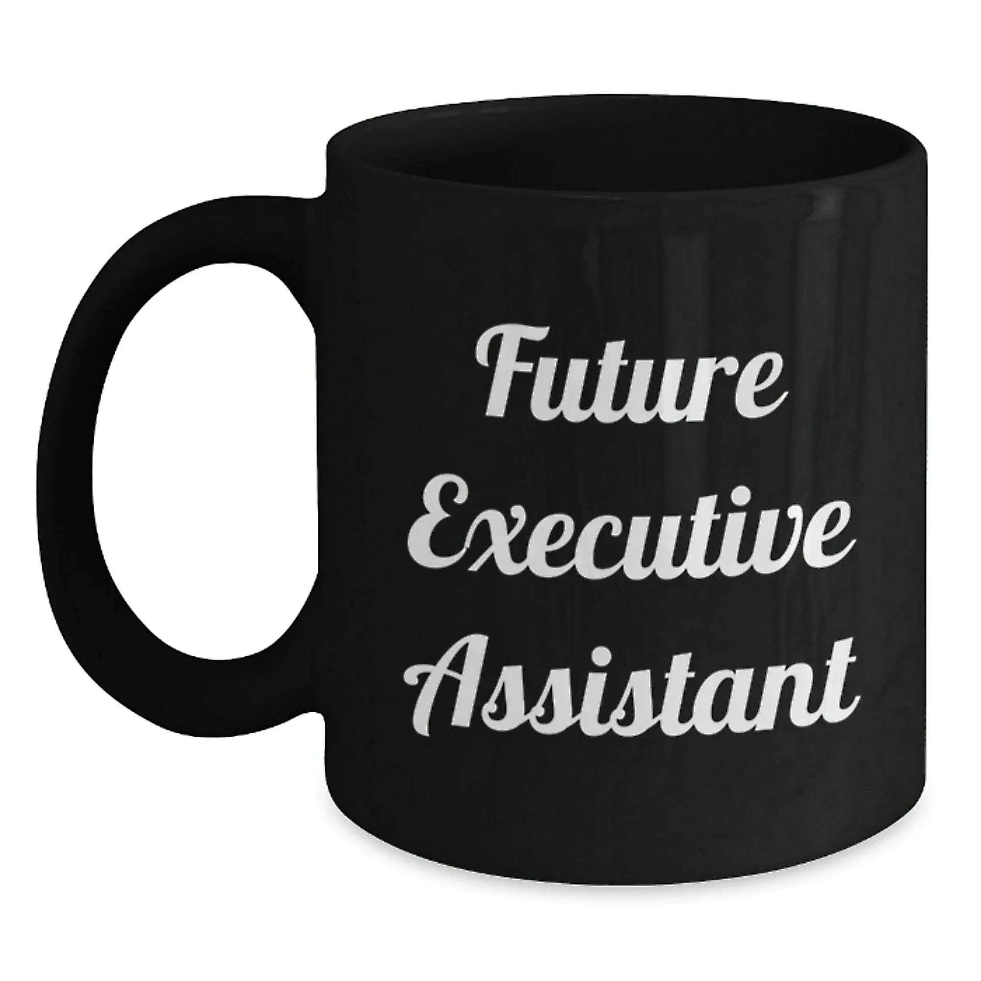 Funny Executive Assistant Gifts for Men from 'Future Executive Assistant' Black Coffee Mug, Christmas Unique Gifts