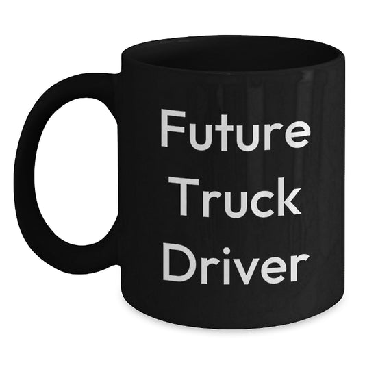 Gifts for Future Truck Drivers, Funny Black Coffee Mugs, Christmas Unique Presents from Friends and Family - Main