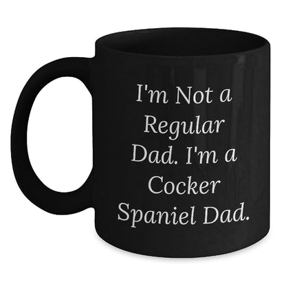 Cocker Spaniel Dog Lover Gifts for Dad from Men, Funny Black Coffee Mug, Customized Christmas Unique Presents - Main