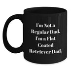 Funny Flat Coated Retriever Dog Dad Gifts Black Coffee Mugs Christmas Unique Presents from Dad