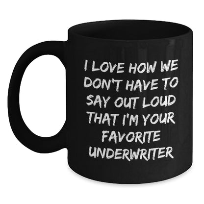 Funny Underwriter Gifts from Friends for Men and Women, Black Coffee Mug Christmas Unique Presents - Main
