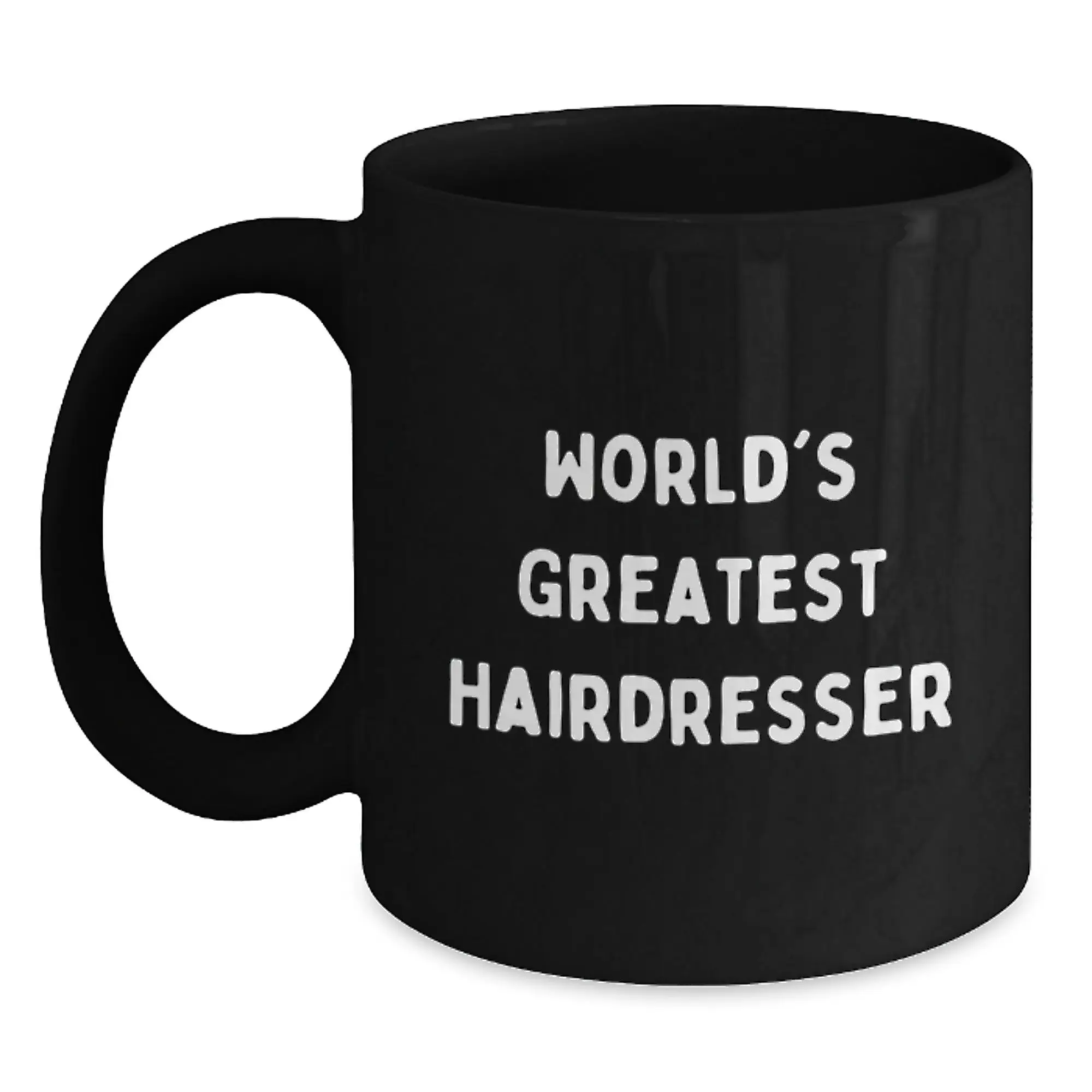 Funny Gift for Hairdresser Friends from Men - 'World's Greatest Hairdresser' Black Coffee Mug, Birthday Unique Gifts for Hairdresser - Main