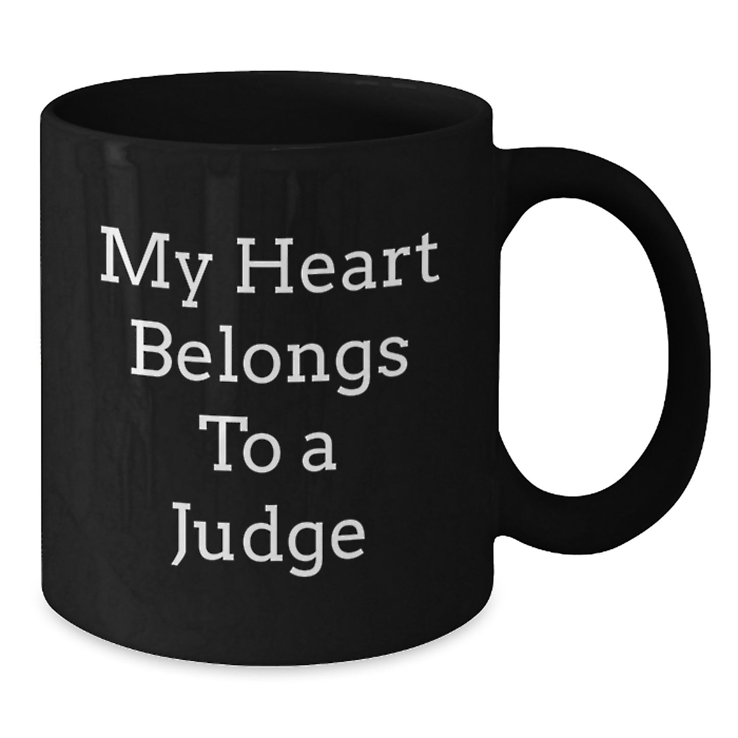 Funny Judge Black Coffee Mugs, My Heart Belongs To A Judge Gifts for Judge Men Christmas Unique - Additional