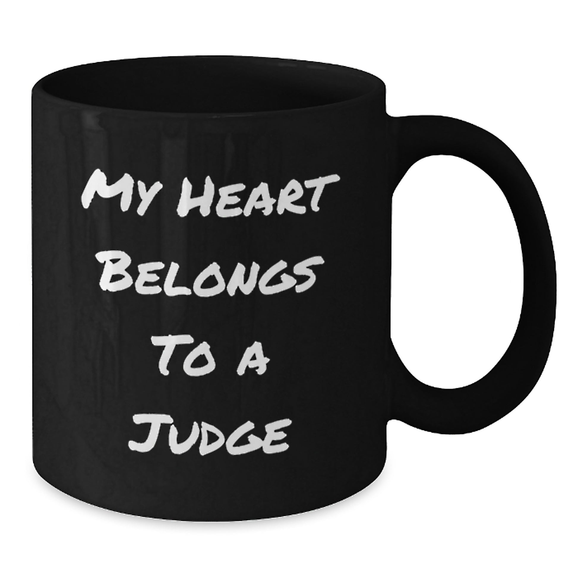 Funny Judge Quotes Gifts for a Judge from Friends, Christmas Unique Judge Coffee Mugs, Black Coffee Mug with My Heart Belongs To A Judge - Additional