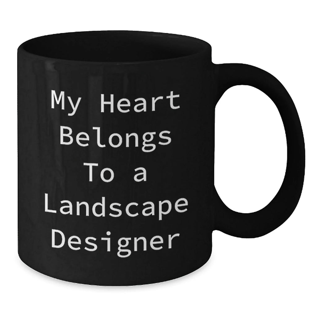 Funny Landscape Designer Gifts from Friends for Men, Women, Coworkers, Family - 'My Heart Belongs To A Landscape Designer' Christmas Unique Mugs