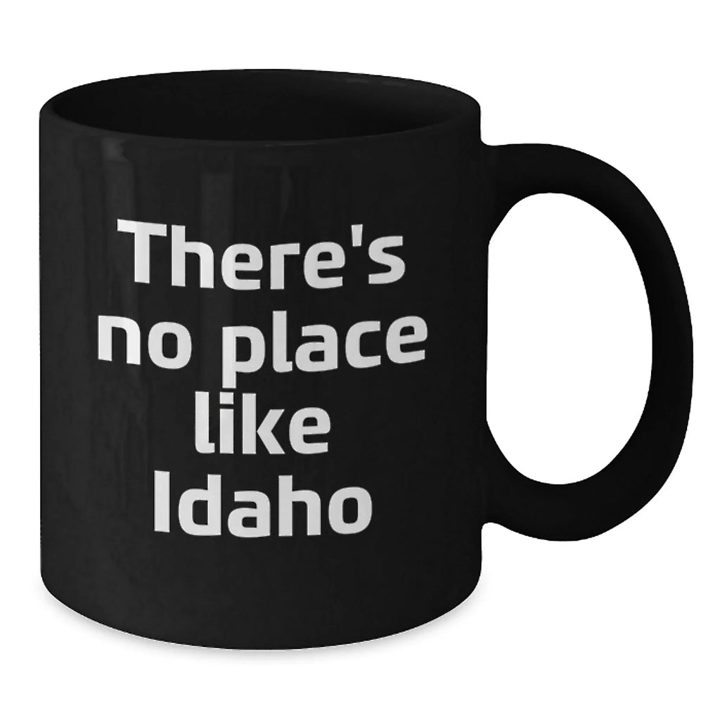 Gifts from Men to Idaho Enthusiasts, Funny Quote Black Coffee Mug for Christmas Unique Gifts, There's No Place Like Idaho