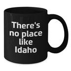 Gifts from Men to Idaho Enthusiasts, Funny Quote Black Coffee Mug for Christmas Unique Gifts, There's No Place Like Idaho