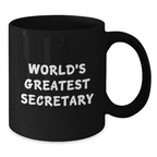 Funny World's Greatest Secretary Black Coffee Mugs for Secretary Dad Gifts from Family, Unique Secretary Gift Ideas for Father's Day - Additional