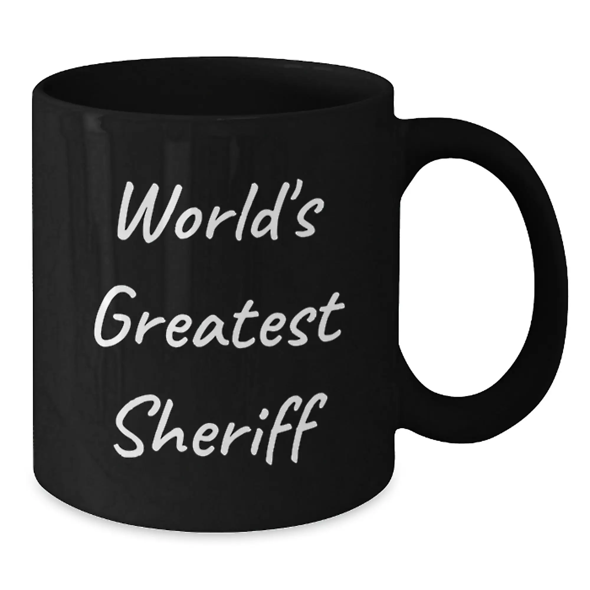 Funny Sheriff Mugs Gifts for Sheriff from Men on Father's Day - Black Coffee Mug - Additional