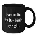 Funny Rescue Worker Gifts for Men, Unique Rescue Worker Black Coffee Mugs, Rescue Worker By Day Ninja By Night Christmas Unique Gifts from Men