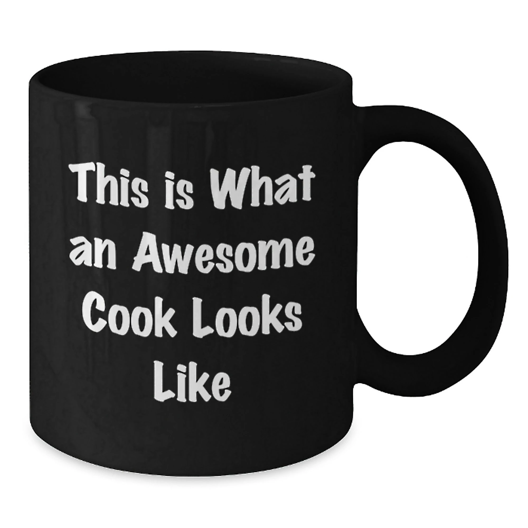 This Is What An Awesome Cook Looks Like Funny Black Coffee Mug, Christmas Unique Gifts for Cooks, Black Ceramic Mug Gifts from Men to Women Coworkers