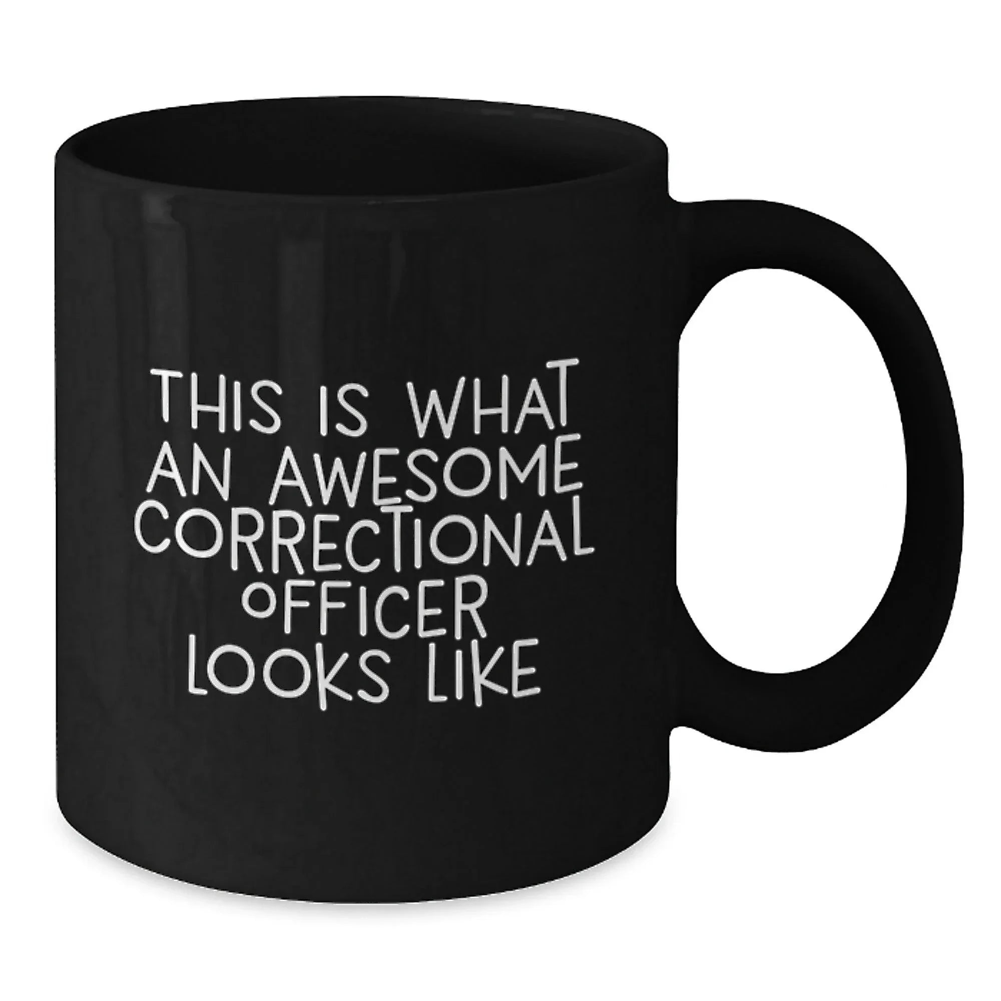 Funny Correctional Officer Gifts, This Is What An Awesome Correctional Officer Looks Like, Black Coffee Mug for Men, Women, Friends, Coworkers, Family, Christmas Unique Presents
