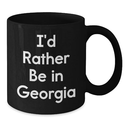 Georgia Inspiration Funny Gifts from Friends and Family for Graduation Celebrations, 'I'd Rather Be In Georgia' Quote on Black Coffee Mug, 11oz or 15oz, Microwave and Dishwasher Safe - Additional