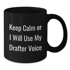 Gifts from Men, Drafter Humor Black Coffee Mugs, Funny Christmas Unique Gifts for Drafter