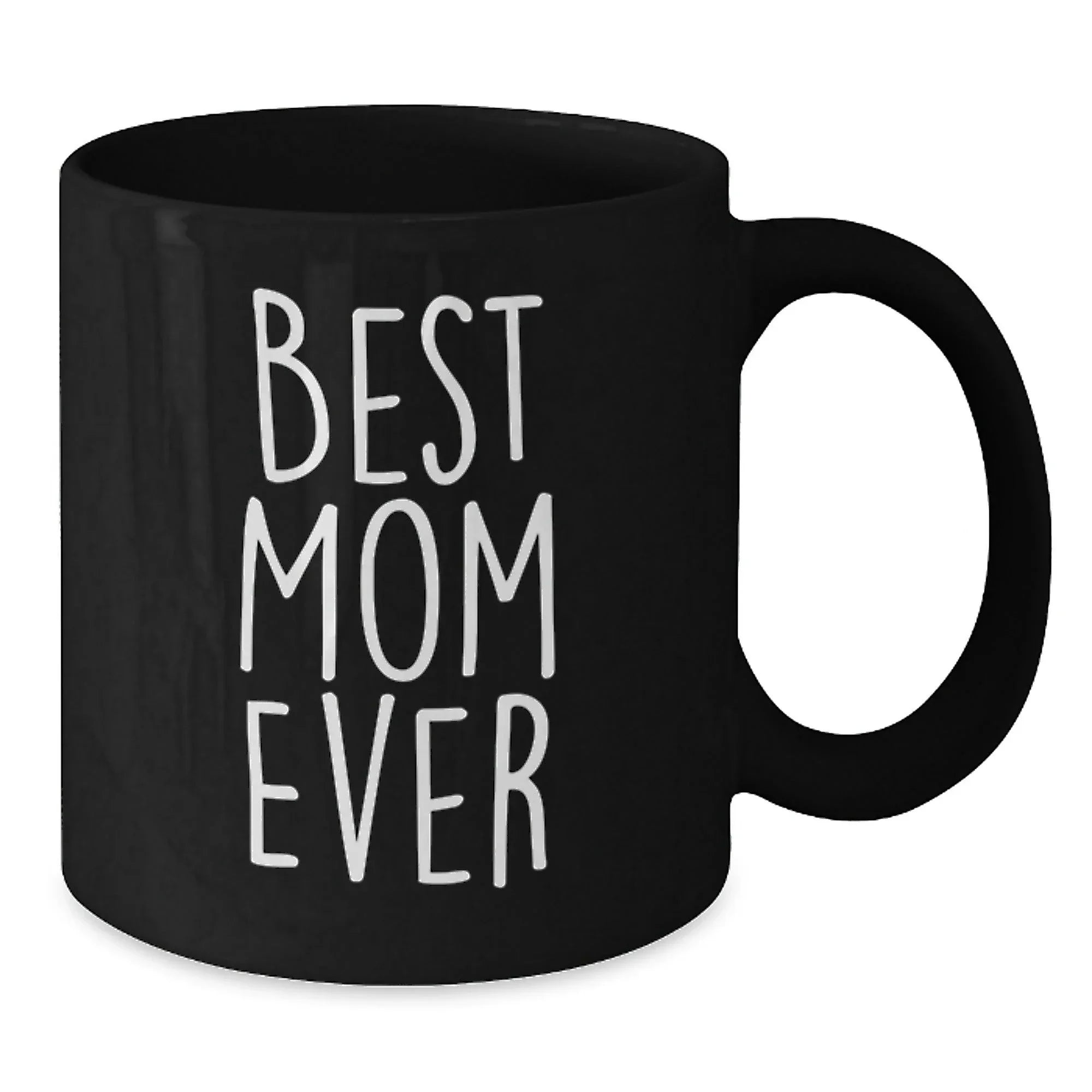 Funny Mom Gifts from Men, Best Mom Ever Black Coffee Mug, Unique Christmas Memorable Presents for Mom
