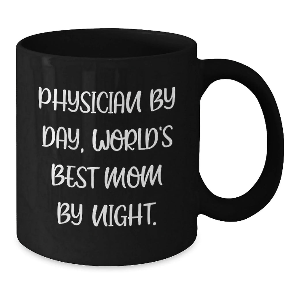 Funny Physician Gifts from Mom, 'Physician By Day, World's Best Mom By Night.' Graduation Unique Gifts for Physicians