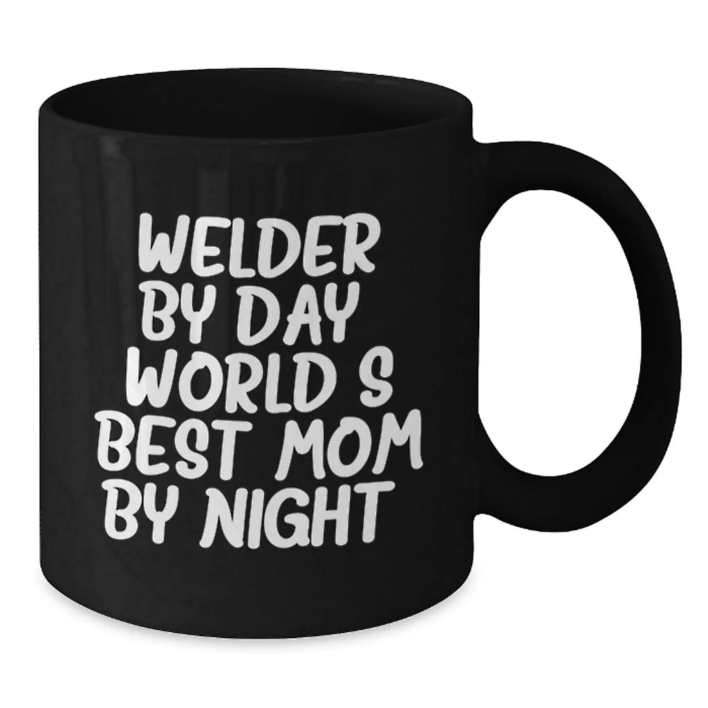 Funny Welder Gifts from Mom for Men, Black Coffee Mugs, Unique Christmas Unique Gifts for Dad, World's Best Mom Ceramic Mugs