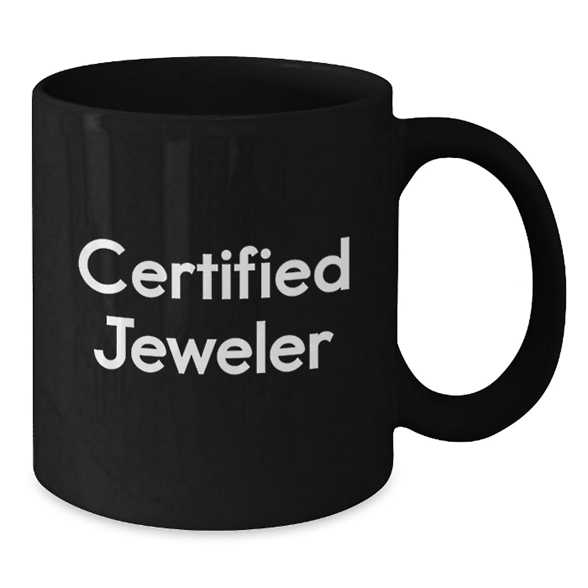 Funny Jeweler Gifts from Men to Friends, Black Coffee Mug, 'A Jeweler's Life is a Treasure Trove of Laughter and Tears', Christmas Unique Gifts