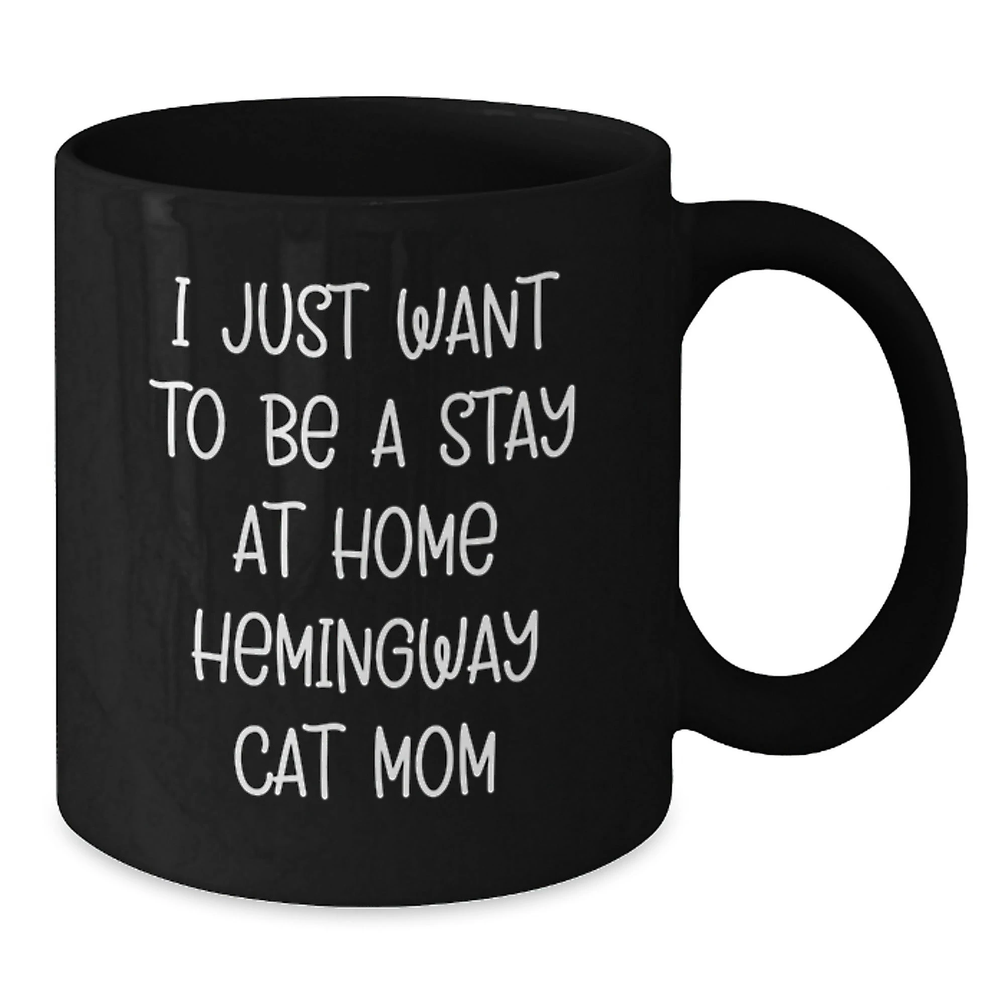 Funny Hemingway Cat Gifts for Women on Valentine's, Black Coffee Mug for Hemingway Cat Mom