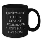 Funny Black Short Hair Cat Gifts from Mom to Black Short Hair Cat Lover for Christmas Unique Mugs