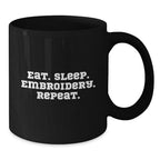 Embroidery Lover's Funny Coffee Mug Gifts from Friends, Family, or Coworkers for Embroidery Enthusiasts, Christmas Unique Gifts