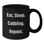 Cobbling Enthusiast Gifts for Men from Friends, Funny Black Coffee Mug with Christmas Unique Ideas